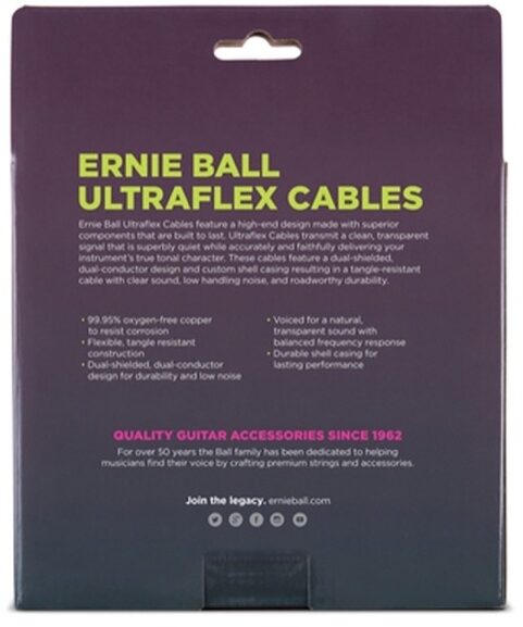 Ernie Ball Coiled Instrument Cable, 30', Back