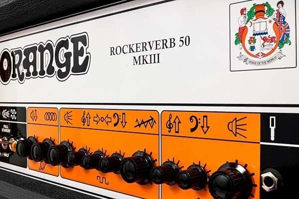 Orange Rockerverb MkIII Guitar Amplifier Head (50 Watts), Black, Black Closeup 1