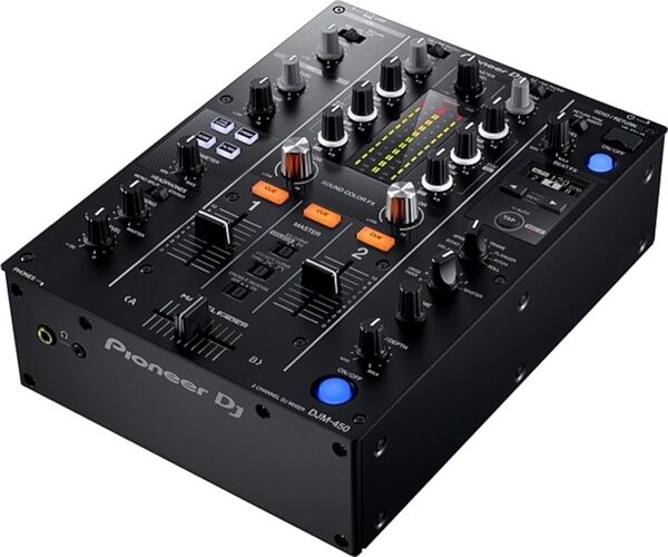 Pioneer DJM-450 DJ Mixer, New, Angle