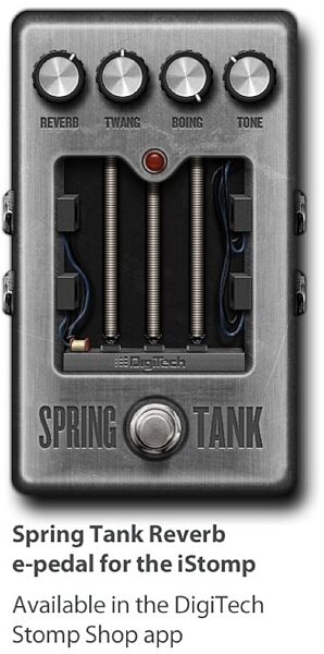 DigiTech iStomp Downloadable Guitar Effects Pedal, Spring Tank Reverb