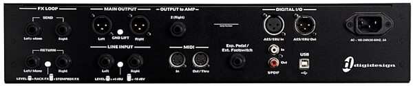 Avid Eleven Rack Guitar Recording and Effects Audio Interface (with Pro Tools 11), Back