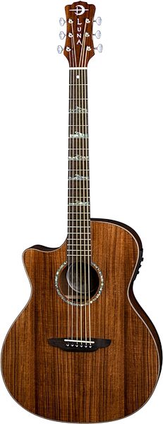 Luna High Tide Grand Concert Acoustic-Electric Guitar, Left-Handed, New, Main with head Front
