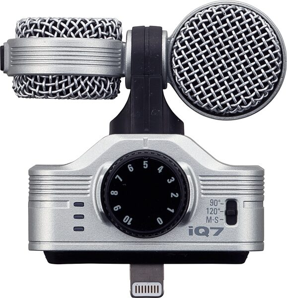 Zoom iQ7 Compact iOS Lightning Mid-Side Condenser Microphone, New, Action Position Front