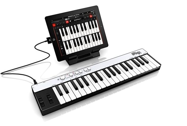 IK Multimedia iRig KEYS Mini Keyboard Controller, 37-Key, In Use with iPad