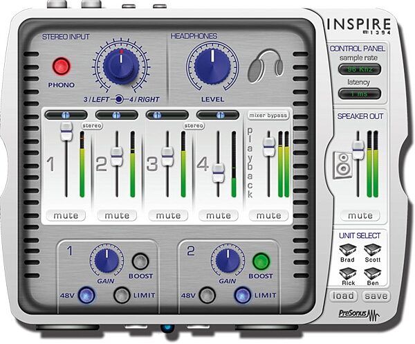 PreSonus Inspire 1394 FireWire Audio Interface, Software