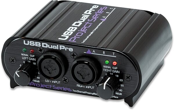 ART USB Dual Pre 2-Channel Microphone Preamp/Interface, Warehouse Resealed, Action Position Back