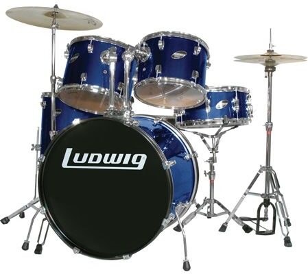 Ludwig LC175 Accent Drive Complete Drum Kit (5-Piece), Blue