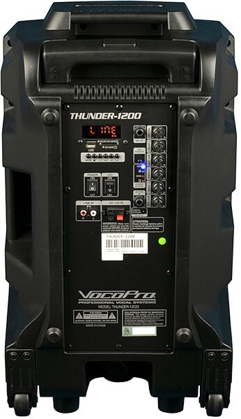 VocoPro Karaoke Thunder 1200 Powered Party PA Speaker (with Lights), New, Main Back