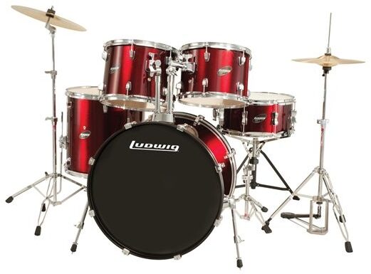 Ludwig LC175 Accent Drive Complete Drum Kit (5-Piece), Wine