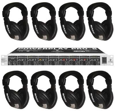 LINPANXING-US Pro Eight-Channel Headphone Amplifier Headphone Distributer Signaling Amplifier Color : Black Black