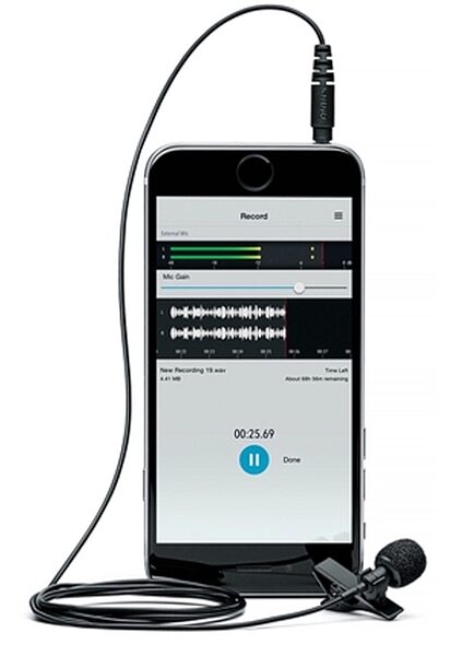 Shure MOTIV MVL Omnidirectional Condenser Lavalier Microphone for Mobile Devices, Warehouse Resealed, In Use
