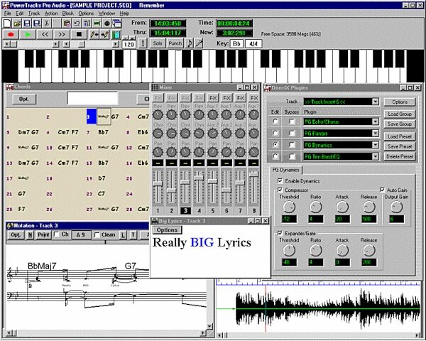 PG Music Power Tracks Audio Version 7 (Windows), Main Screen