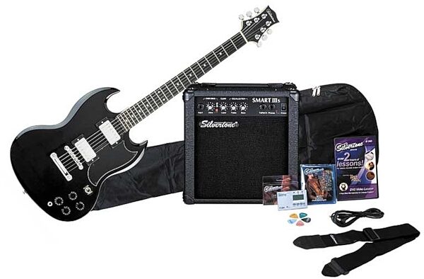 Silvertone Rockit 21 Electric Guitar Package, Black