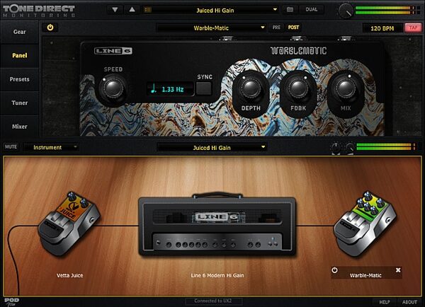 Line 6 POD Studio UX2 USB Computer Recording Interface, Screenshot - Warblematic