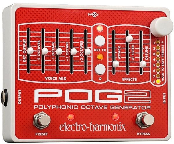 Electro-Harmonix POG2 Polyphonic Octave Generator Pedal, With Power Supply, Main