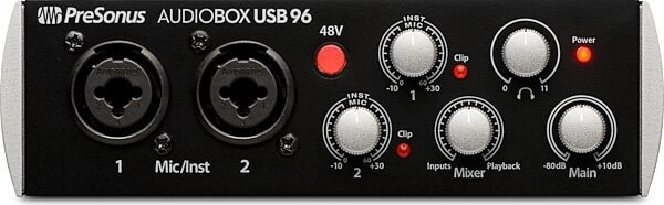 PreSonus AudioBox USB 96 Studio Bundle, Limited-Edition Black, Interface Front