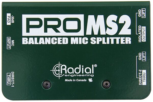 Radial ProMS2 Passive Microphone Splitter, New, Top