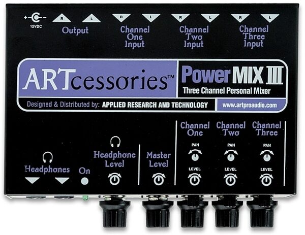 ART PowerMIX III 3-Channel Mini Stereo Line Mixer, New, view