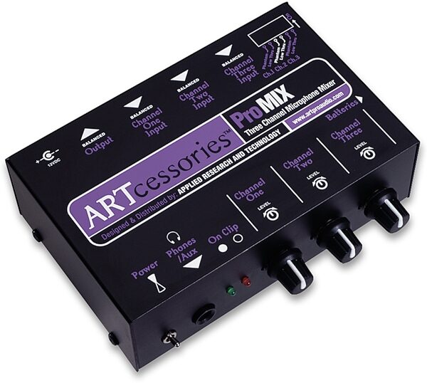 ART ProMIX 3-Channel Microphone Mono Mixer, New, Action Position Back