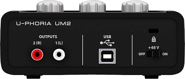 Behringer UM2 U-Phoria USB Audio Interface, New, Rear