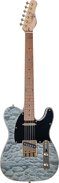 Michael Kelly Mod Shop '50s Quilt Maple/Korina Body Electric Guitar, Maple Fingerboard, Black Wash, Action Position Back