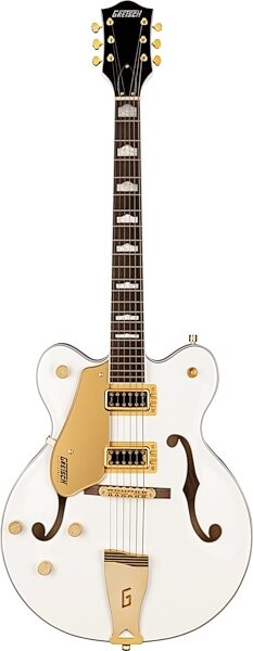Gretsch G5422GLH Hollowbody Electric Guitar, Left-Handed, Snow Crest White, Action Position Front