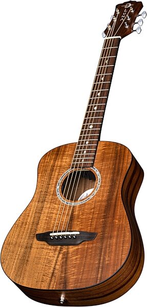 Luna Safari Koa Supreme Acoustic-Electric Guitar (with Gig Bag), Blemished, Angled with head Front