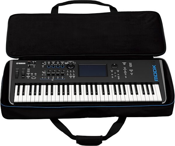 Yamaha YSCMODX6 Soft Case for MODX6, New, Main with all components Back
