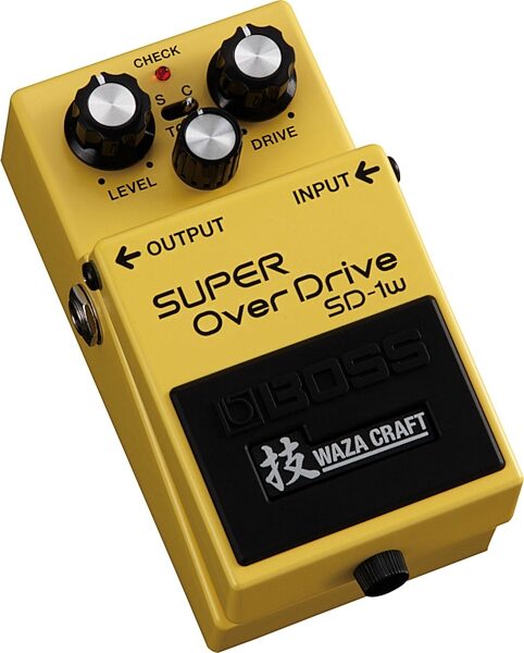 Boss SD-1w Waza Craft Special Edition Super Overdrive Pedal, New, Angle