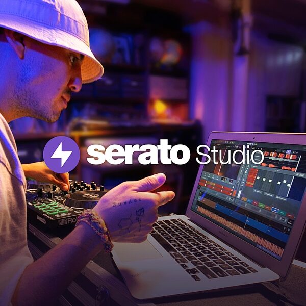 Serato Studio Production Software (12-Month Subscription), Boxed, Download Card, Action Position Back