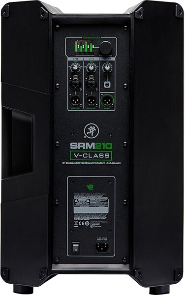 Mackie SRM210 V-Class Powered Loudspeaker (1x10", 2000 Watts), New, Rear