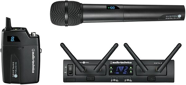 Audio-Technica ATW-1302 System 10 PRO Digital Wireless Handheld Microphone System (2.4 GHz), New, Action Position Back