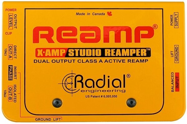 Radial X-Amp Studio Reamper Active Re-Amplifier, New, Top