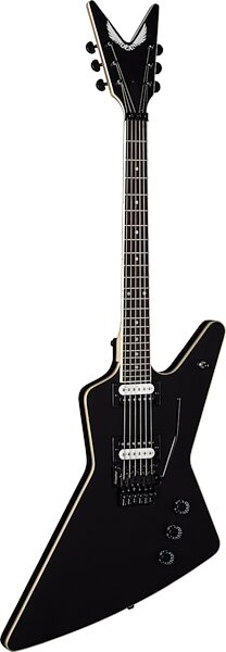 Dean ZX Floyd Rose Electric Guitar, Black Satin, Main with head Front