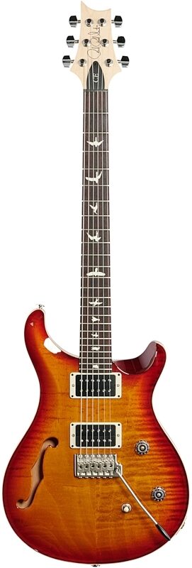 PRS Paul Reed Smith CE 24 Semi-Hollowbody Electric Guitar (with Gig Bag), Dark Cherry Sunburst, Serial Number 0300454, Full Straight Front