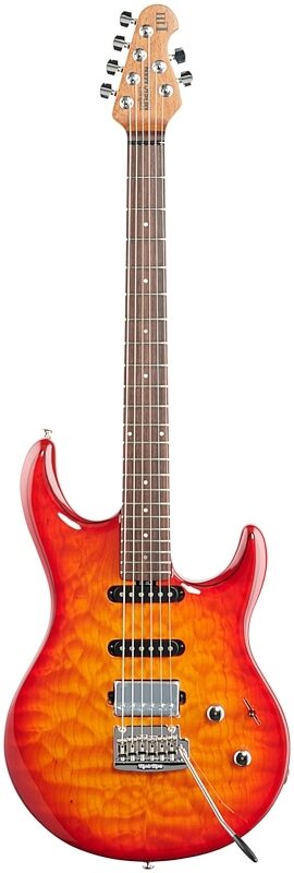 Music Man Luke 3 HSS Electric Guitar (with Case), Cherry Burst Quilt, Serial Number G99297, Full Straight Front