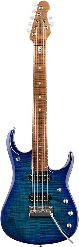 Ernie Ball Music Man Petrucci JP157 Electric Guitar (with Case), Cerulean Par Flame, Serial Number F94773, Full Straight Front