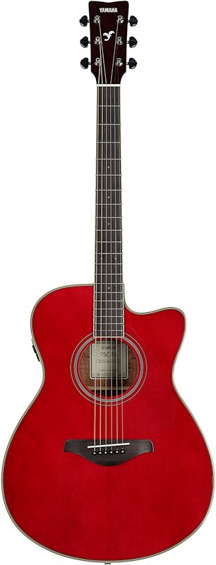 Yamaha FSC-TA Cutaway TransAcoustic Guitar, Ruby Red, Full Straight Front