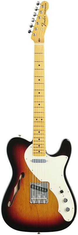 Fender American Original '60s Telecaster Thinline Electric Guitar, Maple Fingerboard (with Case), 3-Color Sunburst, Full Straight Front