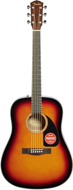 Fender CD-60 V3 Dreadnought Acoustic Guitar (with Case), Sunburst, Full Straight Front