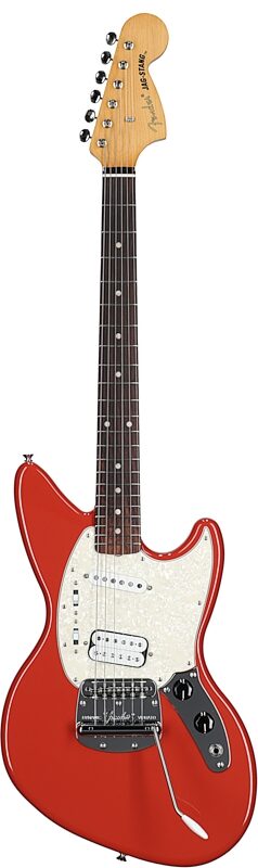 Fender Kurt Cobain Jag-Stang Electric Guitar (with Gig Bag), Fiesta Red, Full Straight Front