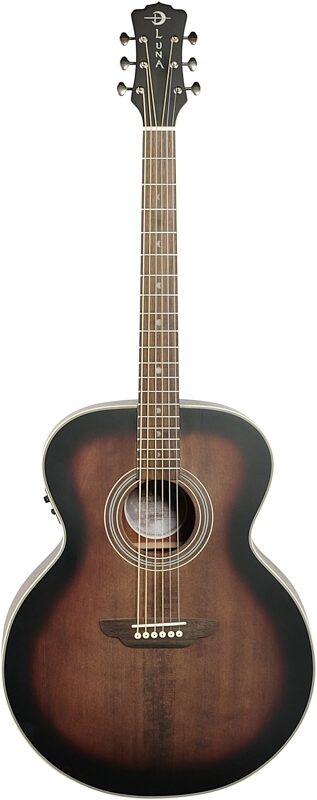 Luna Art Distressed Vintage Jumbo Acoustic-Electric Guitar, New, Full Straight Front