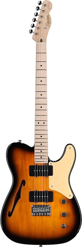 Squier Paranormal Cabronita Telecaster Thinline Electric Guitar, Maple Fingerboard, 2-Tone Sunburst, Full Straight Front