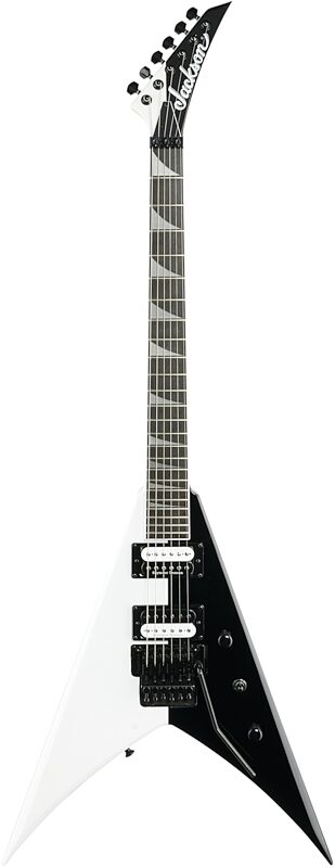 Jackson Pro King V KV Two-Face Electric Guitar, with Ebony Fingerboard, Black and White, Full Straight Front