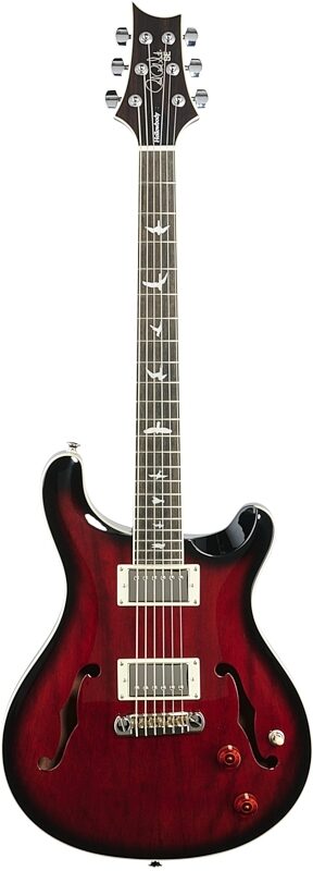 PRS Paul Reed Smith SE Hollowbody Standard Electric Guitar (with Case), Fire Red Burst, Full Straight Front