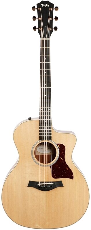 Taylor 214ce Koa Deluxe Grand Auditorium Acoustic-Electric Guitar (with Case), New, Full Straight Front