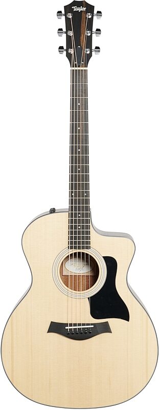 Taylor 114ce-W Grand Auditorium Acoustic-Electric Guitar (with Gig Bag), New, Full Straight Front