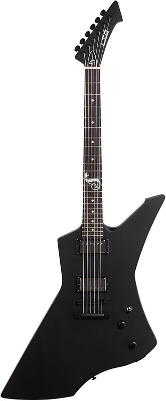 ESP LTD James Hetfield Snakebyte Electric Guitar (with Case), Satin Black, Full Straight Front