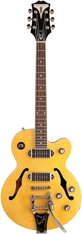 Epiphone Wildkat Electric Guitar with Bigsby Tremolo, Antique Natural, Full Straight Front