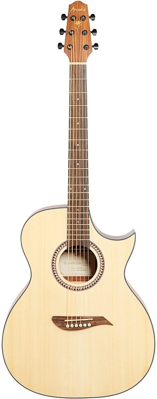 Arcadia DC41 Florentine Acoustic Guitar, Natural, Full Straight Front